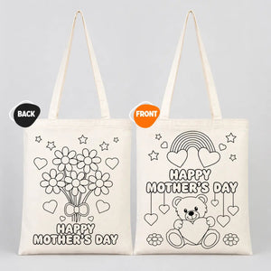 Mother’s Day Painting Set 1 – 25 Double - Sided Colorable Cotton Tote Bags 14"x16"+ Carioca Fabric Markers - Pamusan.com