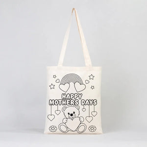 Mother’s Day Painting Set 1 – 25 Double - Sided Colorable Cotton Tote Bags 14"x16"+ Carioca Fabric Markers - Pamusan.com