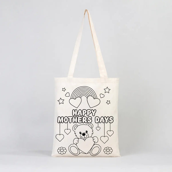Mother’s Day Painting Set 1 – 25 Double - Sided Colorable Cotton Tote Bags 14"x16"+ Carioca Fabric Markers - Pamusan.com