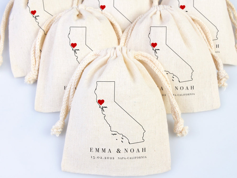 Napa Valley Wedding Tote Bag - Napa Wedding Favor Bag - Napa Valley Wedding Tote - Custom With Your Name Or Design - California Wedding Tote - Pamusan.com