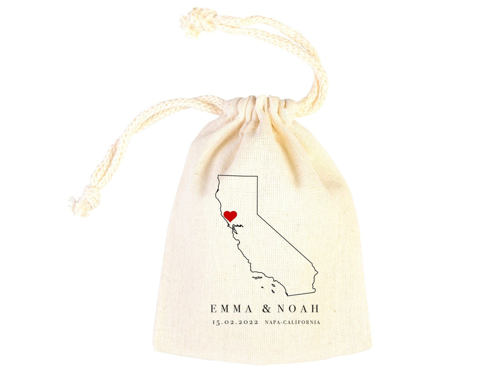 Napa Valley Wedding Tote Bag - Napa Wedding Favor Bag - Napa Valley Wedding Tote - Custom With Your Name Or Design - California Wedding Tote - Pamusan.com