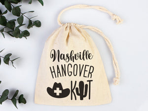 Nashville Hangover Kit Bags, Survival Kit Bags Wedding Recovery Kit Party Bachelorette Birthday Party, Organic Cotton Drawstring Pouchs Bag - Pamusan.com