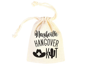 Nashville Hangover Kit Bags, Survival Kit Bags Wedding Recovery Kit Party Bachelorette Birthday Party, Organic Cotton Drawstring Pouchs Bag - Pamusan.com