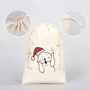 New Year Gift Pouch 8" × 12" (20 × 30 cm) – Custom Cotton Drawstring Bag for Holiday Gifts - Pamusan.com