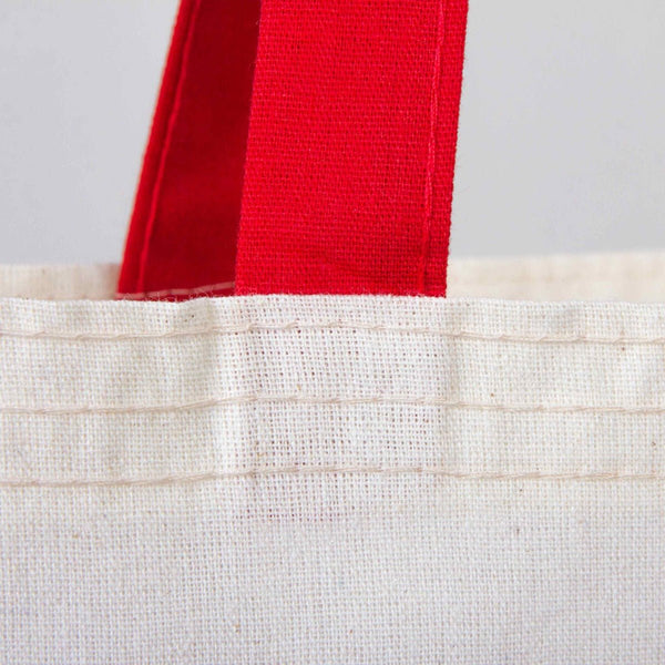 New Year Printed Red Handle Cotton Tote Bag 14″ × 16″ (35 × 40 cm) – Customizable - Pamusan.com