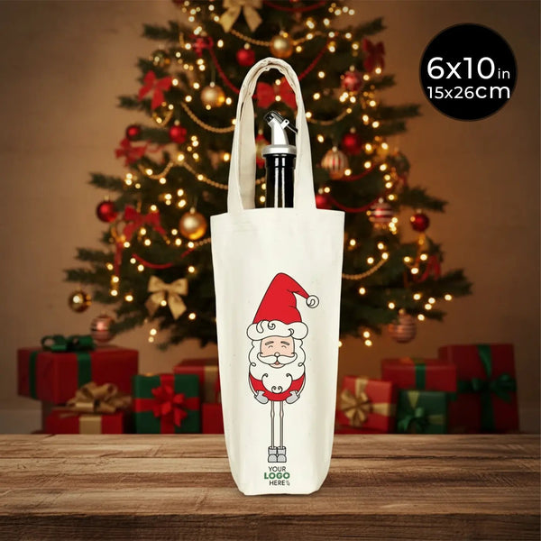 New Year Wine Bottle Bag 6" × 10" (15 × 26 cm) – Reusable Gift Bag for Wine & Holiday Gifts - Pamusan.com