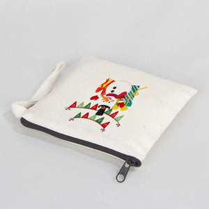 New Year Zipper Pouch 6" × 5" (15 × 13 cm) – Personalized Cotton Holiday Gift Pouch - Pamusan.com
