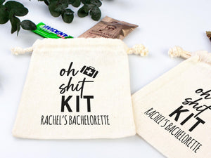 Oh Shit Kit Bags – Bachelorette Hangover & Recovery Cotton Pouches - Pamusan.com