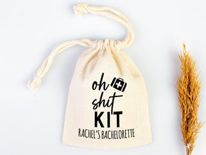 Oh Shit Kit Bags – Bachelorette Hangover & Recovery Cotton Pouches - Pamusan.com
