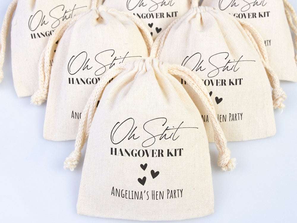 Oh Shit Kit hangover kit bags With Your name, Bachelorette Party, Survival Kits, Hangover Kits, Organic Pouches, Custom Bags - Pamusan.com
