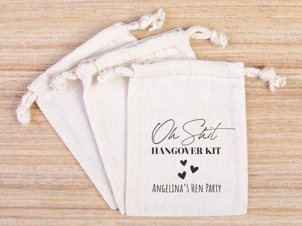 Oh Shit Kit hangover kit bags With Your name, Bachelorette Party, Survival Kits, Hangover Kits, Organic Pouches, Custom Bags - Pamusan.com