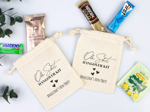 Oh Shit Kit hangover kit bags With Your name, Bachelorette Party, Survival Kits, Hangover Kits, Organic Pouches, Custom Bags - Pamusan.com