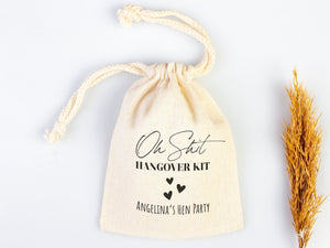 Oh Shit Kit hangover kit bags With Your name, Bachelorette Party, Survival Kits, Hangover Kits, Organic Pouches, Custom Bags - Pamusan.com