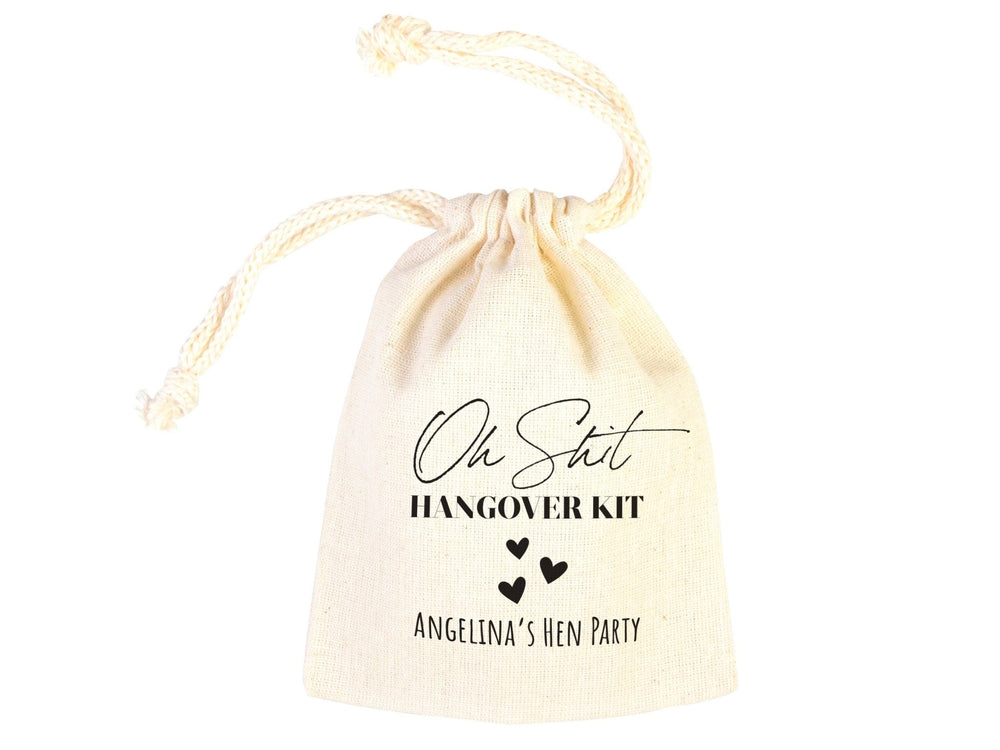 Oh Shit Kit hangover kit bags With Your name, Bachelorette Party, Survival Kits, Hangover Kits, Organic Pouches, Custom Bags - Pamusan.com