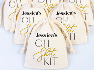 Oh Shit Kit hangover kit bags With Your name or Desing, Bachelorette Party, Survival Kits, Hangover Kits, Organic Pouches, Custom Bags - Pamusan.com
