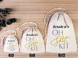 Oh Shit Kit hangover kit bags With Your name or Desing, Bachelorette Party, Survival Kits, Hangover Kits, Organic Pouches, Custom Bags - Pamusan.com