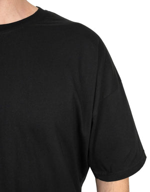 Oversized Bicycle Collar Non - printing T-Shirt Black - Pamusan.com