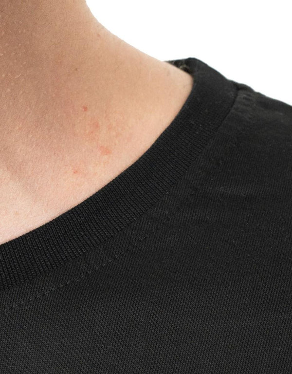 Oversized Bicycle Collar Non - printing T-Shirt Black - Pamusan.com