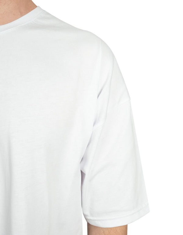 Oversized Bicycle Collar Non - printing T-Shirt White - Pamusan.com
