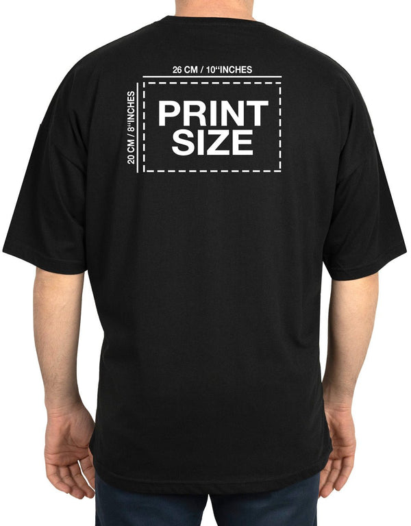 Oversized Bicycle Collar Printed T-Shirt Black - Pamusan.com