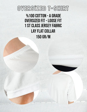 Oversized Bicycle Collar Printed T-Shirt White - Pamusan.com