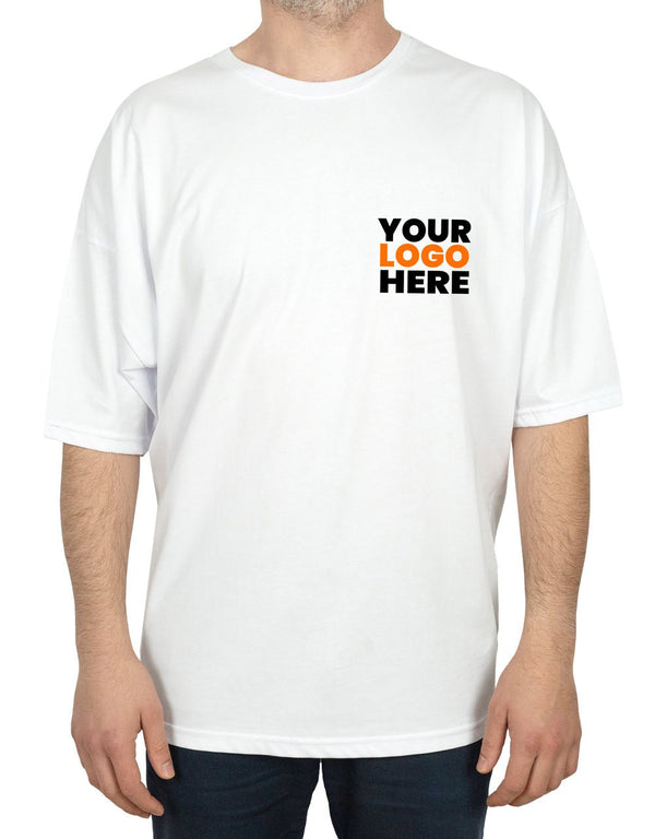 Oversized Bicycle Collar Printed T-Shirt White - Pamusan.com
