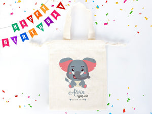 Party Bags For First Birthday, 6"W x 8"H Happy Birthday Custom Name Bags - Pamusan.com