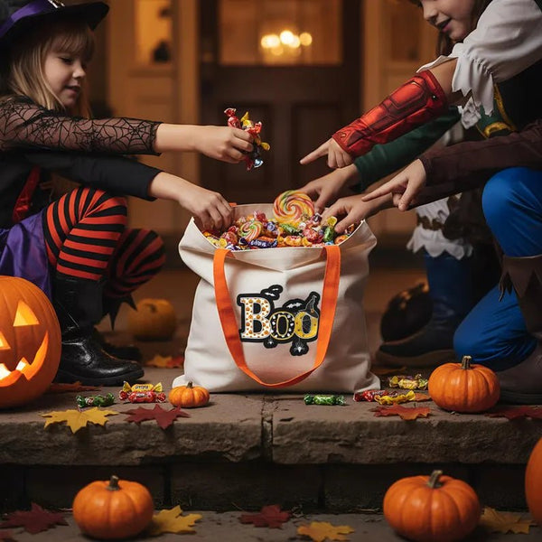 Personalised Halloween Tote Bags – Custom Trick or Treat Bags with 12 Spooky Designs - Pamusan.com