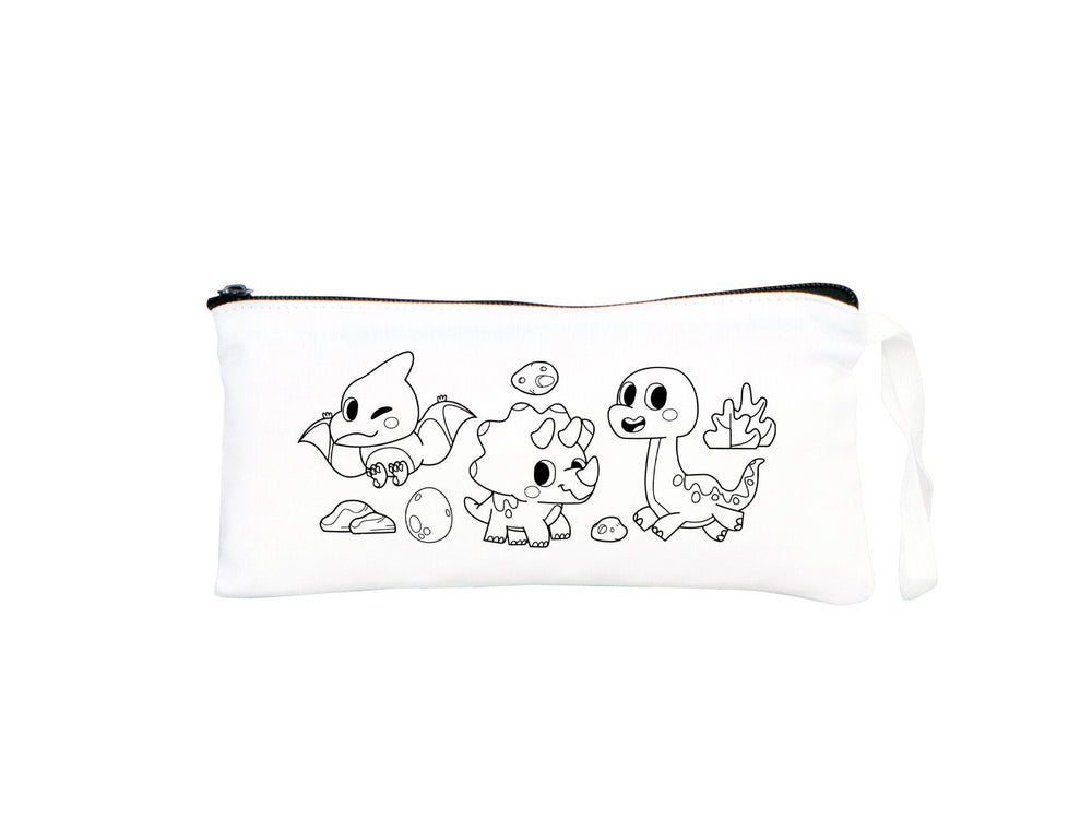 Personalized Birthday Gift for Kids, 8"W x 4 H" (21 cm x 10 cm) Pencil Bags, Zippered Case, Color Your Own Bag, Back To School Gifts, Pouch Zipper Bag - Pamusan.com