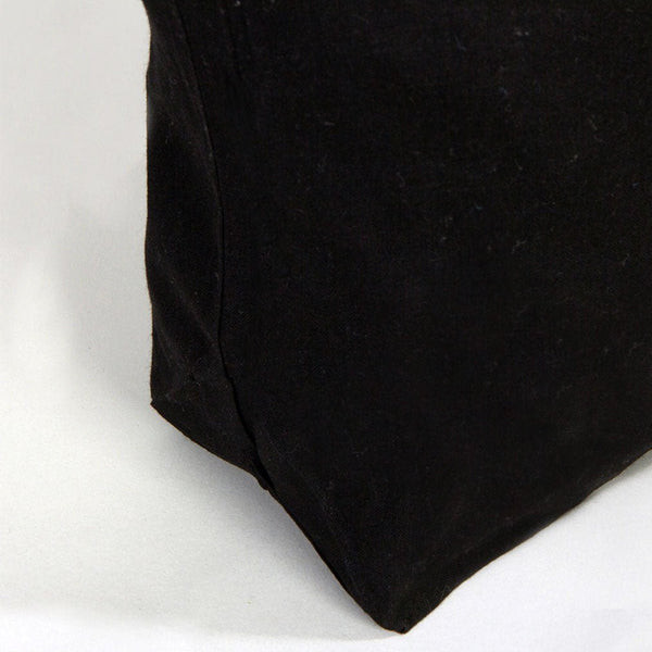 Black fabric corner on a white background