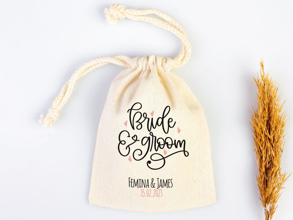 Personalized Bride & Groom Bags – Custom Wedding Party Tote with Name or Design – Bachelorette & Bridal Party Gift Bag - Pamusan.com