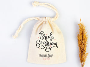 Personalized Bride & Groom Bags – Custom Wedding Party Tote with Name or Design – Bachelorette & Bridal Party Gift Bag - Pamusan.com