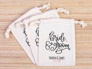 Personalized Bride & Groom Bags – Custom Wedding Party Tote with Name or Design – Bachelorette & Bridal Party Gift Bag - Pamusan.com