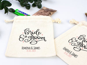 Personalized Bride & Groom Bags – Custom Wedding Party Tote with Name or Design – Bachelorette & Bridal Party Gift Bag - Pamusan.com