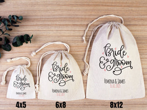 Personalized Bride & Groom Bags – Custom Wedding Party Tote with Name or Design – Bachelorette & Bridal Party Gift Bag - Pamusan.com