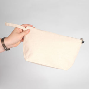 Custom Canvas Zip Pouch 25 x 15 x 5 cm – Gusseted Make-up Bag, 320 g/m²