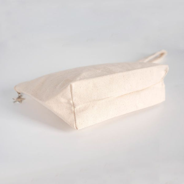 Custom Canvas Zip Pouch 25 x 15 x 5 cm – Gusseted Make-up Bag, 320 g/m²