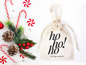 Personalized Christmas Gift Bags, 27 Design, Holiday Party Favors, Personalized 6"W x 8"H (15.5cm x 20 cm) Cotton Bags , Muslin Bags, Gift Bags - Pamusan.com