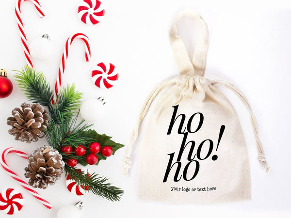 Personalized Christmas Gift Bags, 27 Design, Holiday Party Favors, Personalized 6"W x 8"H (15.5cm x 20 cm) Cotton Bags , Muslin Bags, Gift Bags - Pamusan.com