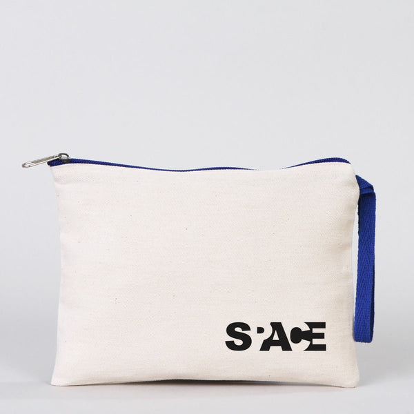 Personalized Dark Blue Zippered Clutch Bag – 8"x6" Custom Cotton Pouch - Pamusan.com