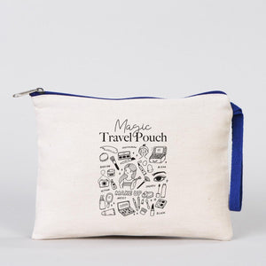 Personalized Dark Blue Zippered Clutch Bag – 8"x6" Custom Cotton Pouch - Pamusan.com