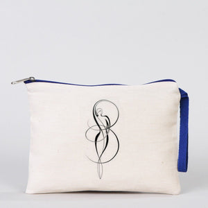 Personalized Dark Blue Zippered Clutch Bag – 8"x6" Custom Cotton Pouch - Pamusan.com