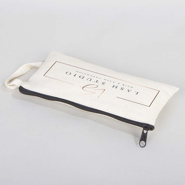 Personalized Fabric Pencil Case – 8"x4" Cotton Makeup Bag with Zipper - Pamusan.com