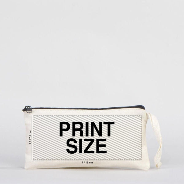 Personalized Fabric Pencil Case – 8"x4" Cotton Makeup Bag with Zipper - Pamusan.com