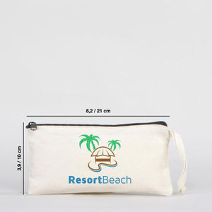 Personalized Fabric Pencil Case – 8"x4" Cotton Makeup Bag with Zipper - Pamusan.com