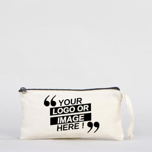 Personalized Fabric Pencil Case – 8"x4" Cotton Makeup Bag with Zipper - Pamusan.com