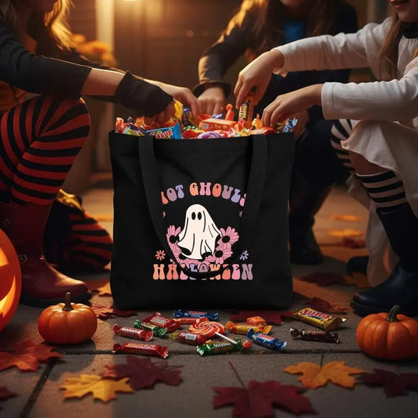 Personalized Halloween Tote Bag – Custom Black Canvas with 12 Unique Designs - Pamusan.com