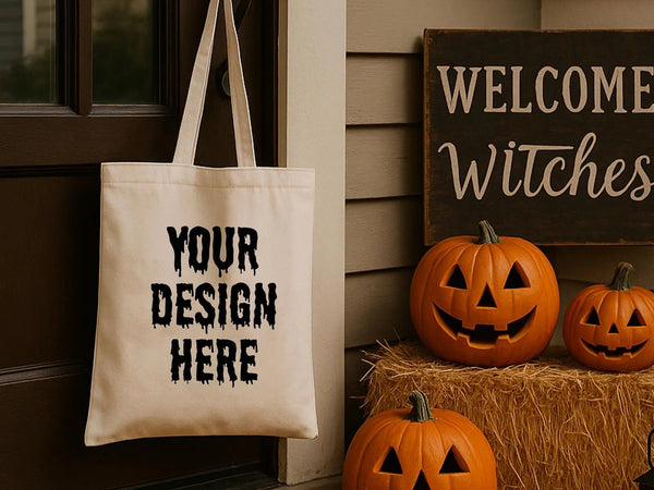Personalized Halloween Tote Bag – Custom Trick or Treat Bag with Pumpkin Design - Pamusan.com