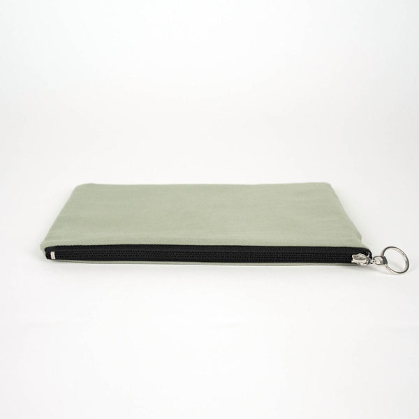 Personalized Mint Green Cotton Clutch Pouch – 12" × 8" (30 × 21 cm) – 10 oz Fabric - Pamusan.com