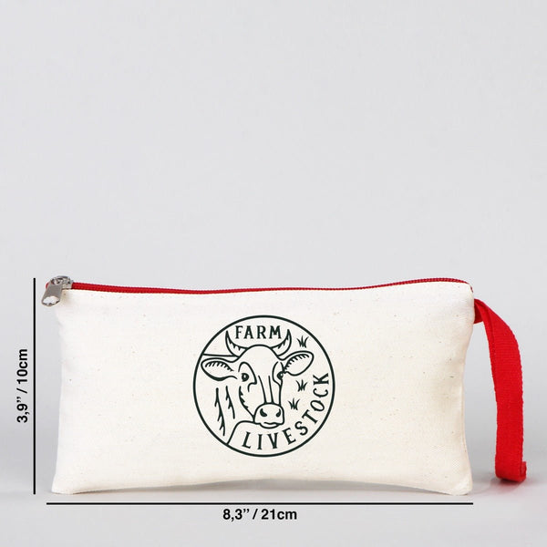Personalized Pencil Case - 8" W x 4" H Red Zippered - Pamusan.com